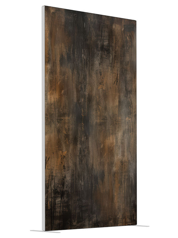 Rustic Brown Elegance shown at an angled view, photography backdrop panel for Denny StudioEdge silicone edge frame, 4 ft
