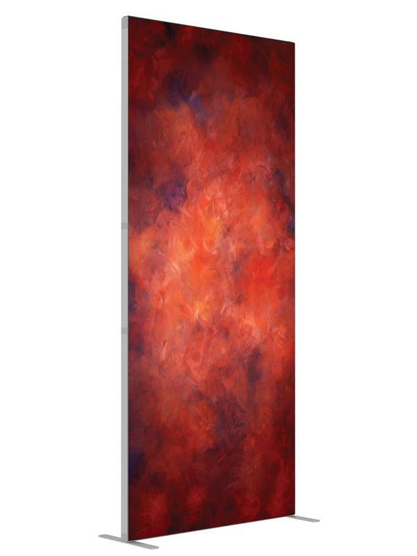 Rustic Scarlet shown at an angled view, photography backdrop panel for Denny StudioEdge silicone edge frame, 3 ft