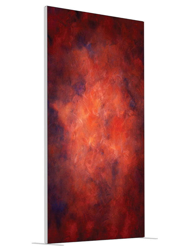 Rustic Scarlet shown at an angled view, photography backdrop panel for Denny StudioEdge silicone edge frame, 4 ft