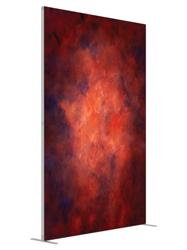 Rustic Scarlet shown at an angled view, photography backdrop panel for Denny StudioEdge silicone edge frame, 5 ft