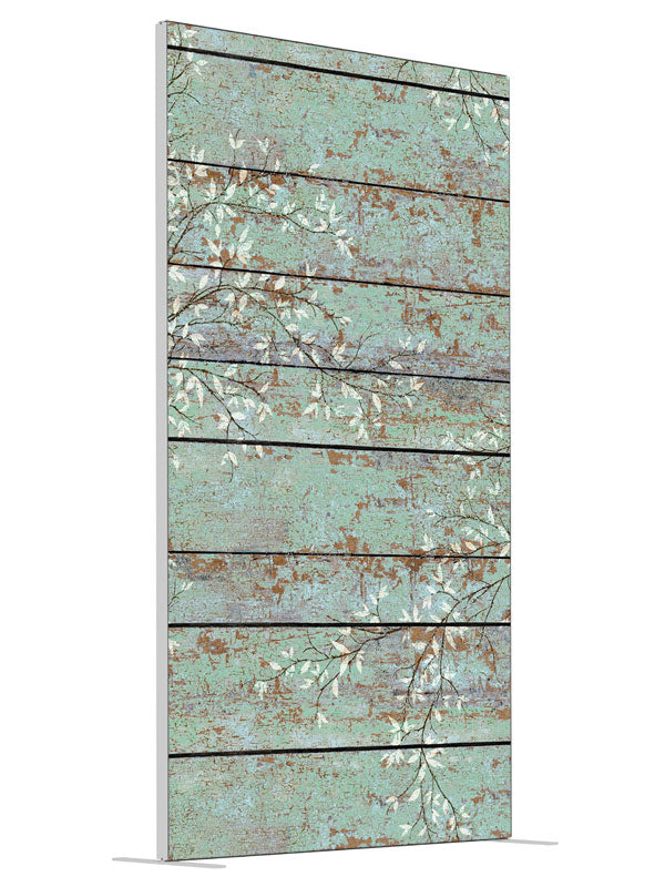 Rustic Weathered Wood shown at an angled view, photography backdrop panel for Denny StudioEdge silicone edge frame, 4 ft