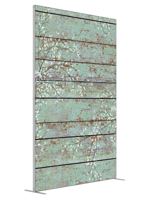 Rustic Weathered Wood shown at an angled view, photography backdrop panel for Denny StudioEdge silicone edge frame, 5 ft