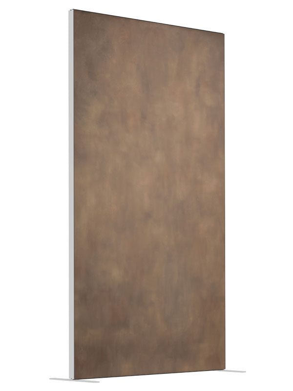 Sandal Brown Derby shown at an angled view, photography backdrop panel for Denny StudioEdge silicone edge frame, 4 ft
