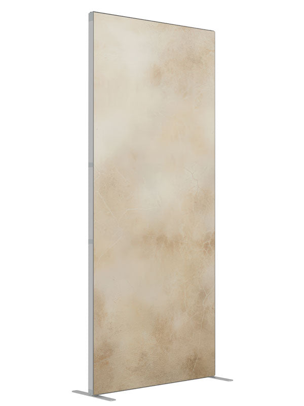 Sandstone Studio– Warm Plaster Wall Texture shown at an angled view, photography backdrop panel for Denny StudioEdge silicone edge frame, 3 ft