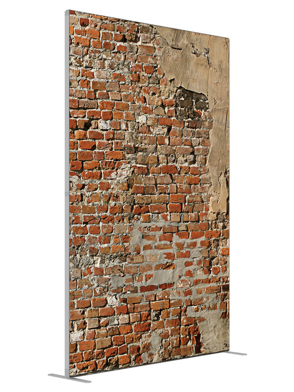 Santa Fe Brick shown at an angled view, photography backdrop panel for Denny StudioEdge silicone edge frame, 5 ft