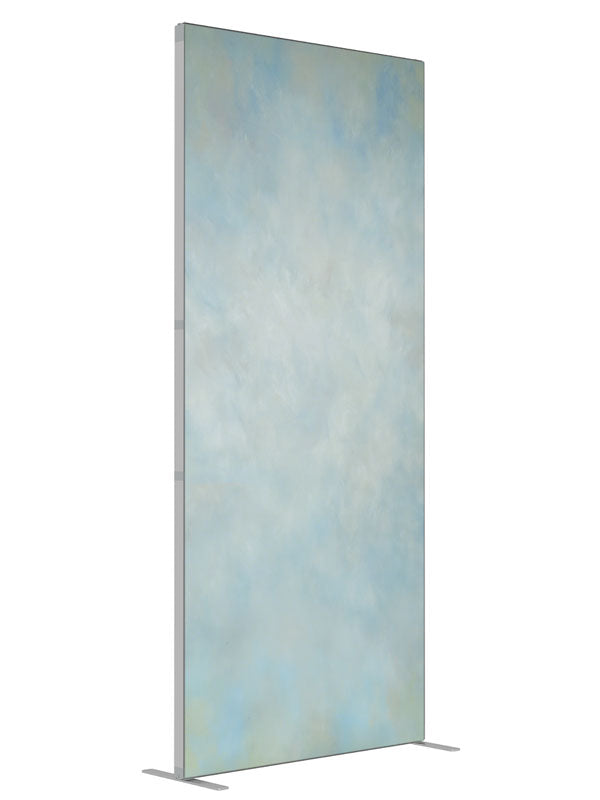 Sea Mist shown at an angled view, photography backdrop panel for Denny StudioEdge silicone edge frame, 3 ft