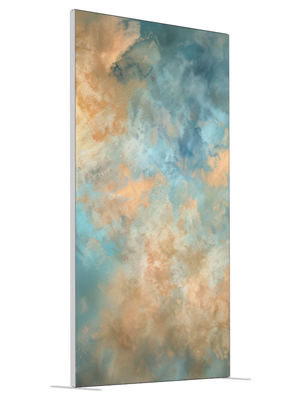 Serene blue beige abstract coastal printed backdrop angled 4ft - Denny StudioEdge SEOM-2614