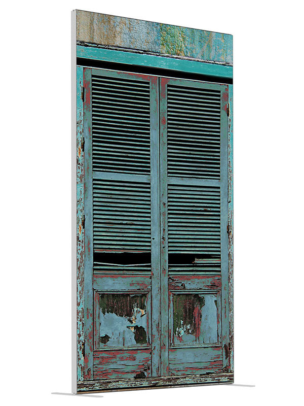 Shutter Doors shown at an angled view, photography backdrop panel for Denny StudioEdge silicone edge frame, 4 ft