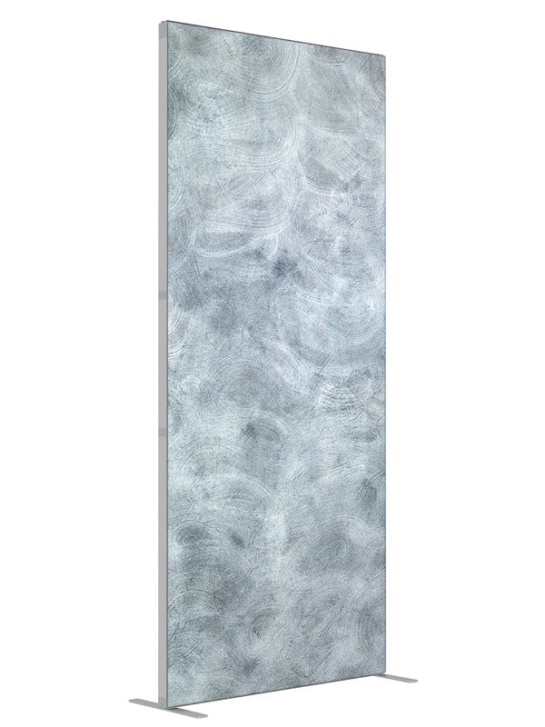 Silver shown at an angled view, photography backdrop panel for Denny StudioEdge silicone edge frame, 3 ft