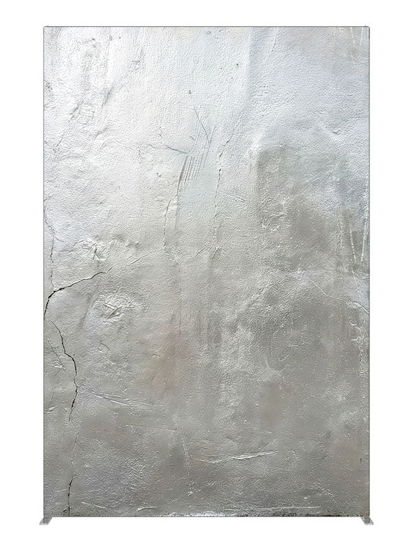 Silver Textured Plaster Wall, photography backdrop panel for Denny StudioEdge silicone edge frame, 5 ft