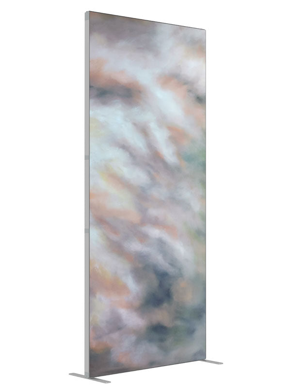 Snowy Meadow shown at an angled view, photography backdrop panel for Denny StudioEdge silicone edge frame, 3 ft