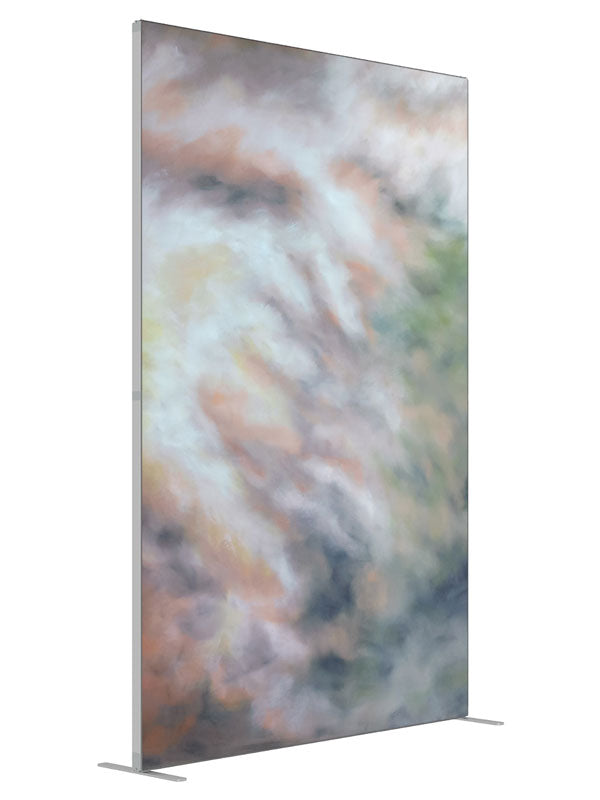 Snowy Meadow shown at an angled view, photography backdrop panel for Denny StudioEdge silicone edge frame, 5 ft