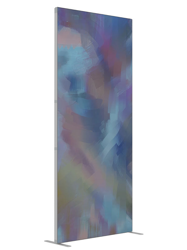 Soft blue gray lavender cloud shown at an angled view, photography backdrop panel for Denny StudioEdge silicone edge frame, 3 ft
