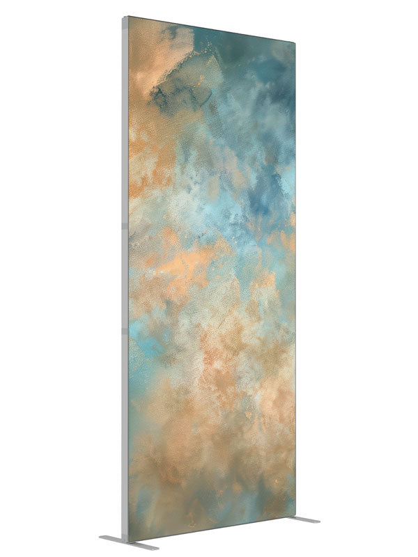 Soft blue sandy beige abstract ocean printed backdrop angled 3ft - Denny StudioEdge SEOM-2614