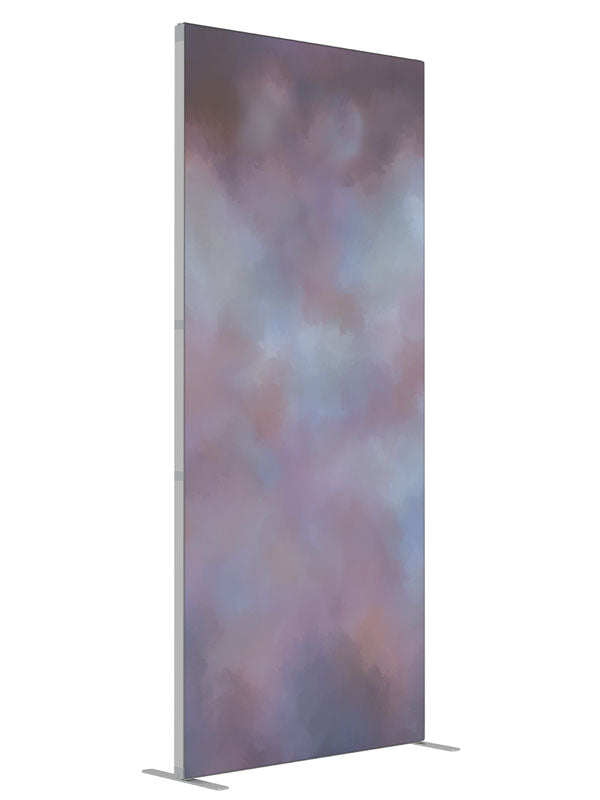 Soft lavender gray cloud shown at an angled view, photography backdrop panel for Denny StudioEdge silicone edge frame, 3 ft