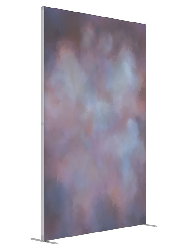 Soft lavender gray cloud shown at an angled view, photography backdrop panel for Denny StudioEdge silicone edge frame, 5 ft