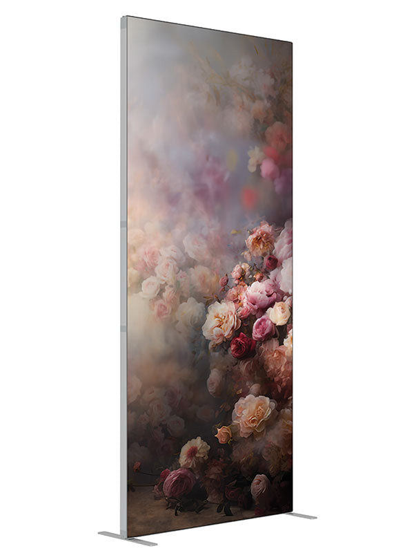Soft misty rose garden floral printed backdrop angled view 3ft - Denny StudioEdge SECP-8491