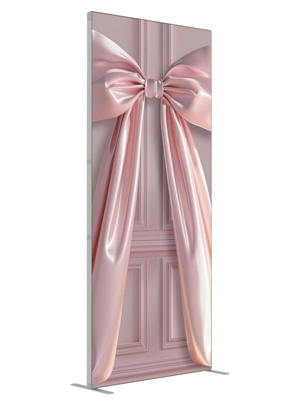 Soft Pink Paneled Wall shown at an angled view, photography backdrop panel for Denny StudioEdge silicone edge frame, 3 ft