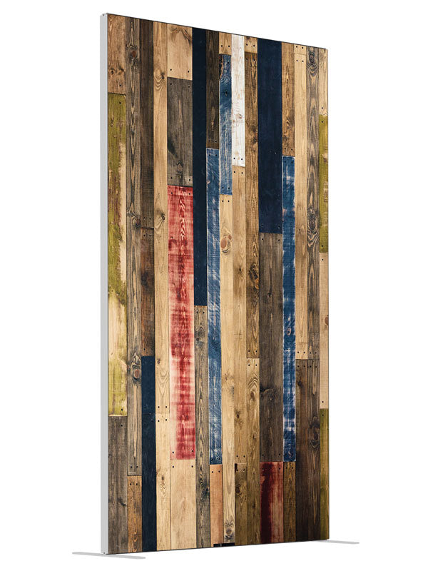 Stained Wood shown at an angled view, photography backdrop panel for Denny StudioEdge silicone edge frame, 4 ft