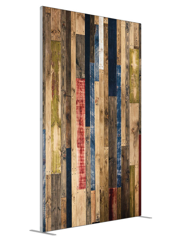 Stained Wood shown at an angled view, photography backdrop panel for Denny StudioEdge silicone edge frame, 5 ft