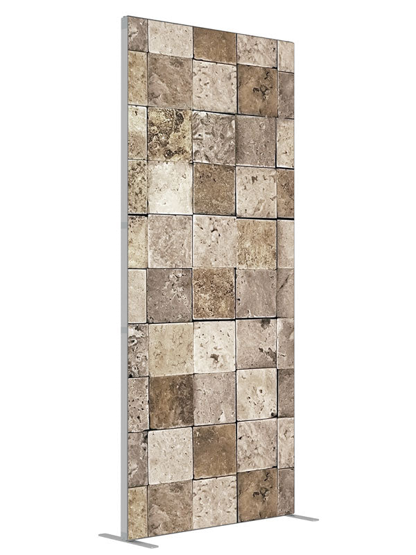 Stone Mosaic shown at an angled view, photography backdrop panel for Denny StudioEdge silicone edge frame, 3 ft