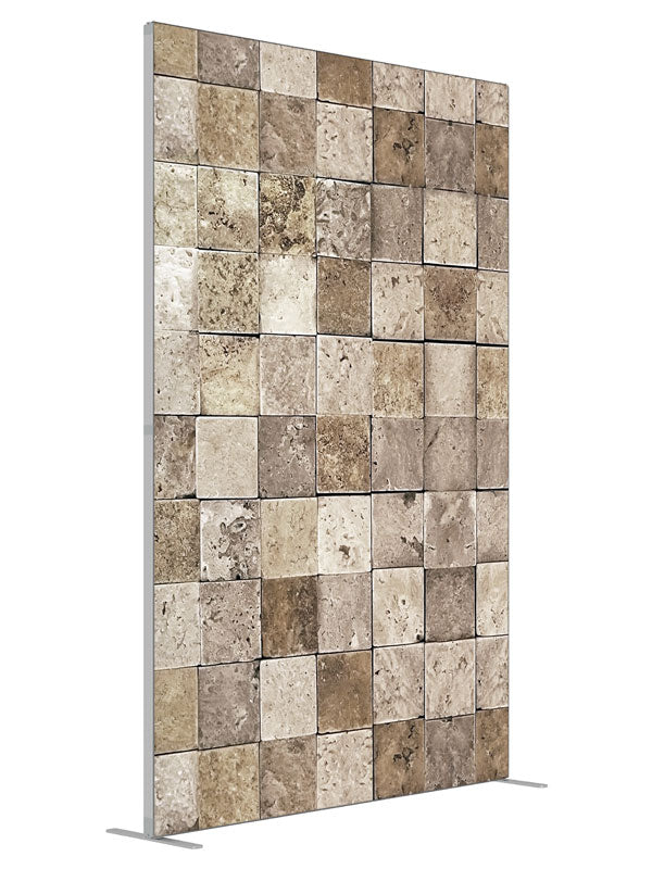 Stone Mosaic shown at an angled view, photography backdrop panel for Denny StudioEdge silicone edge frame, 5 ft