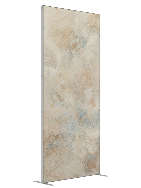 Stonevale Weathered Tan and Blue Wall shown at an angled view, photography backdrop panel for Denny StudioEdge silicone edge frame, 3 ft