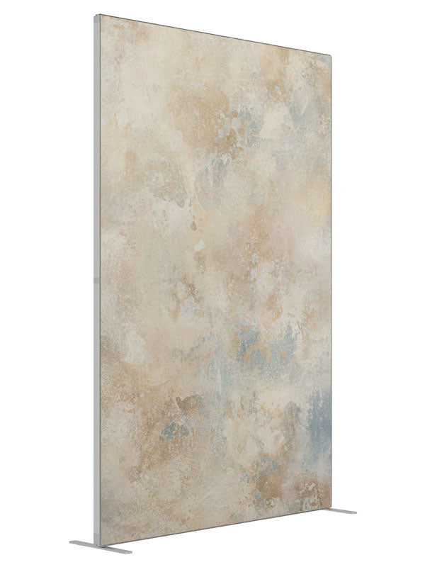 Stonevale Weathered Tan and Blue Wall shown at an angled view, photography backdrop panel for Denny StudioEdge silicone edge frame, 5 ft