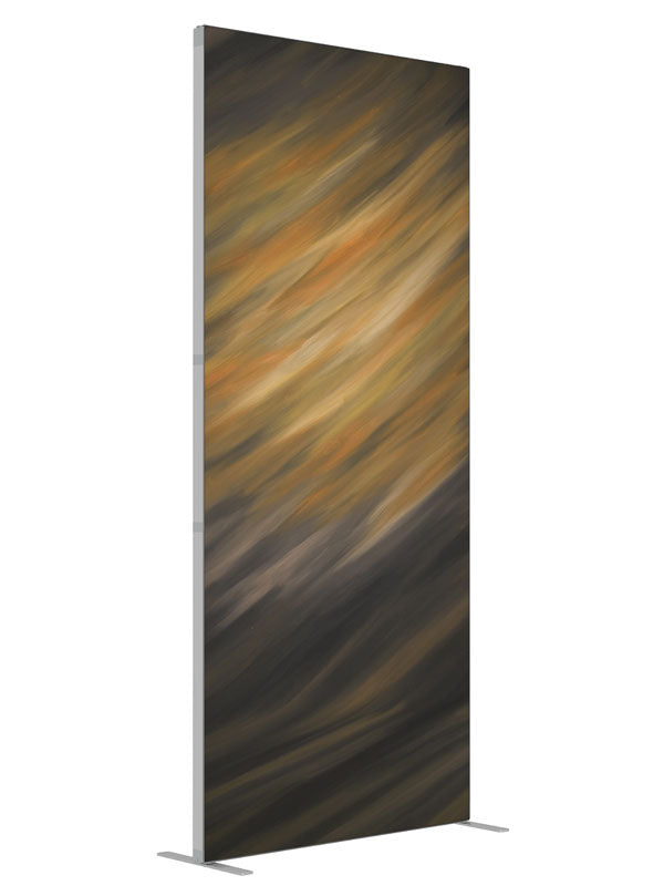 Streaking Orange shown at an angled view, photography backdrop panel for Denny StudioEdge silicone edge frame, 3 ft
