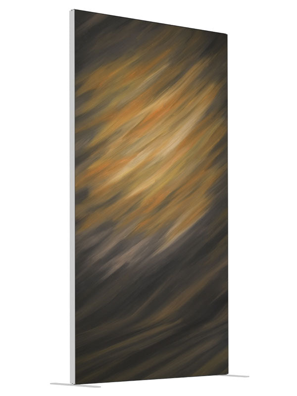 Streaking Orange shown at an angled view, photography backdrop panel for Denny StudioEdge silicone edge frame, 4 ft