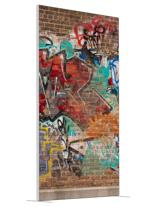 Street graffiti brick wall paint drips printed backdrop angled 4ft - Denny StudioEdge SECP-8863
