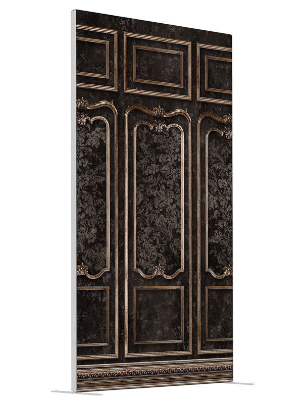 Symmetrical ornate wall panels printed backdrop angled view 4ft - Denny StudioEdge SECP-7535