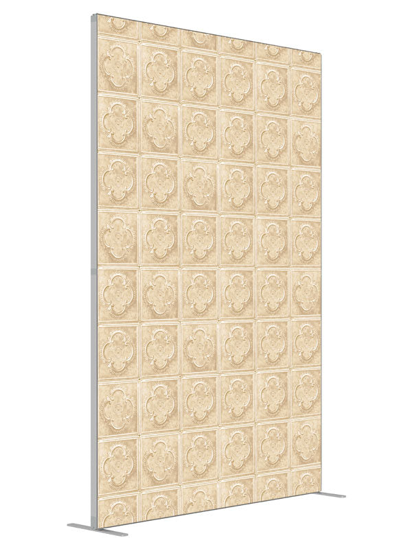 Tan Tile Embossed Tile shown at an angled view, photography backdrop panel for Denny StudioEdge silicone edge frame, 5 ft
