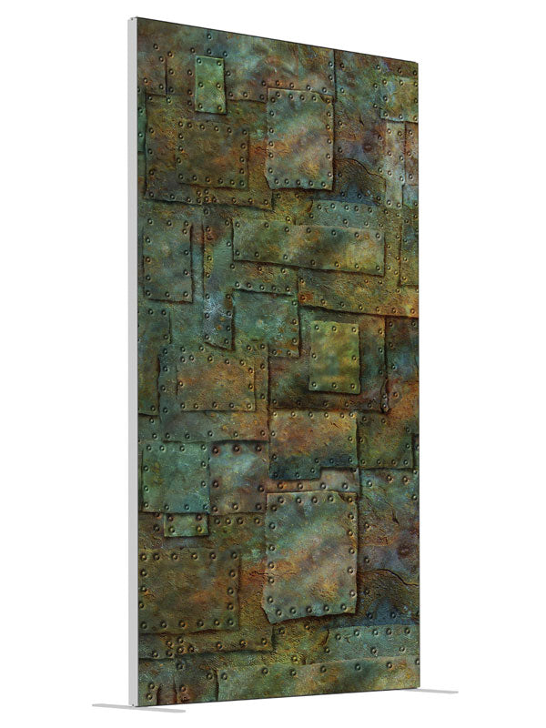 Tarnished Stone Texture shown at an angled view, photography backdrop panel for Denny StudioEdge silicone edge frame, 4 ft