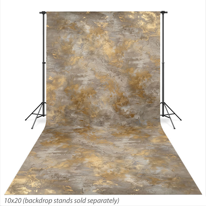 Driftwood Gilt Driftwood and Gold mottled texture photography backdrop shown at the full 10x20 size CP-8995
