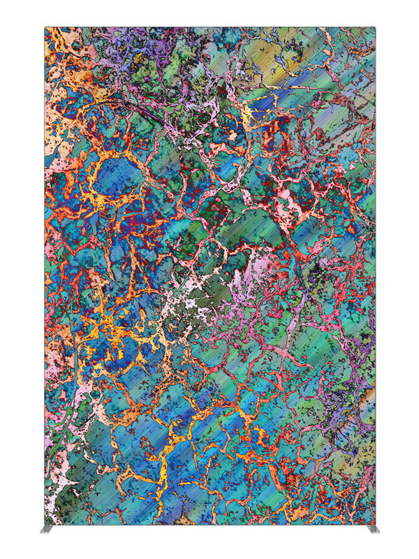 Teal red gold mosaic crackle, photography backdrop panel for Denny StudioEdge silicone edge frame, 5 ft