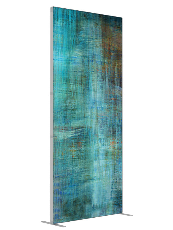 Teal slate grunge texture shown at an angled view, photography backdrop panel for Denny StudioEdge silicone edge frame, 3 ft