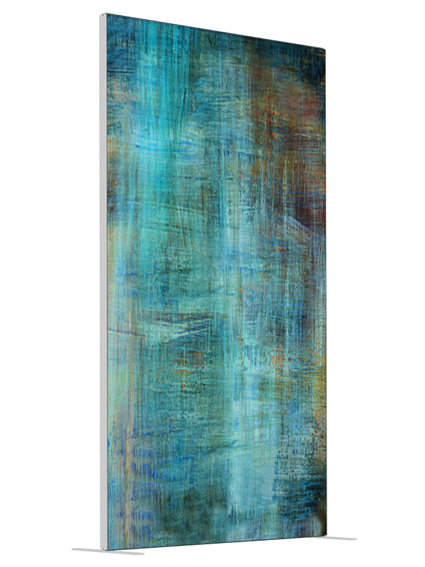 Teal slate grunge texture shown at an angled view, photography backdrop panel for Denny StudioEdge silicone edge frame, 4 ft