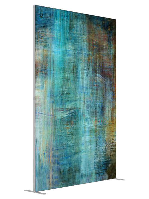 Teal slate grunge texture shown at an angled view, photography backdrop panel for Denny StudioEdge silicone edge frame, 5 ft