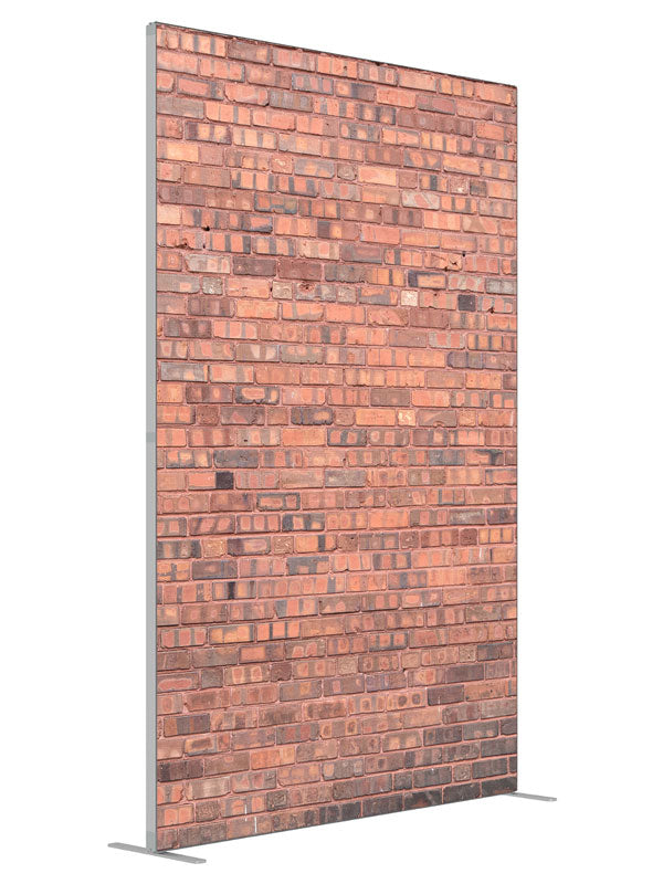 Terracotta brick wall printed backdrop angled view 5ft - Denny StudioEdge SECP-7816