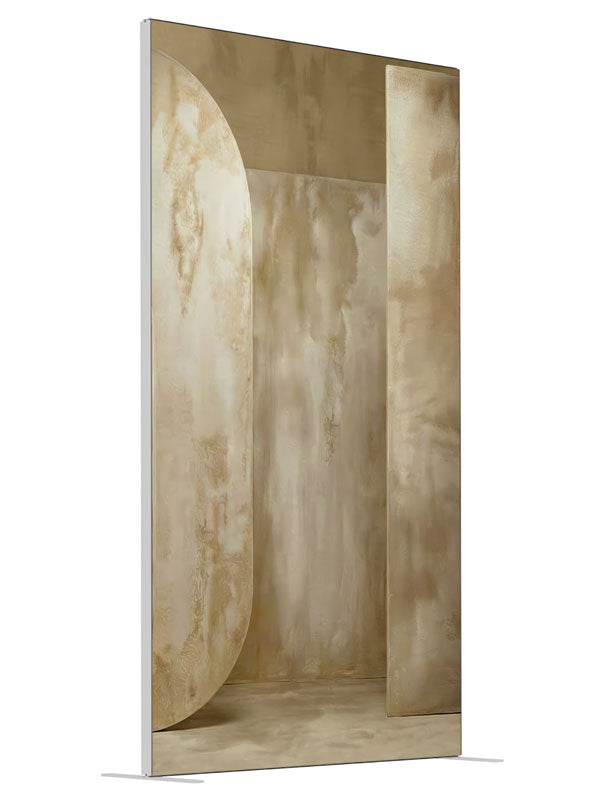 Textured Beige Oval Panel shown at an angled view, photography backdrop panel for Denny StudioEdge silicone edge frame, 4 ft