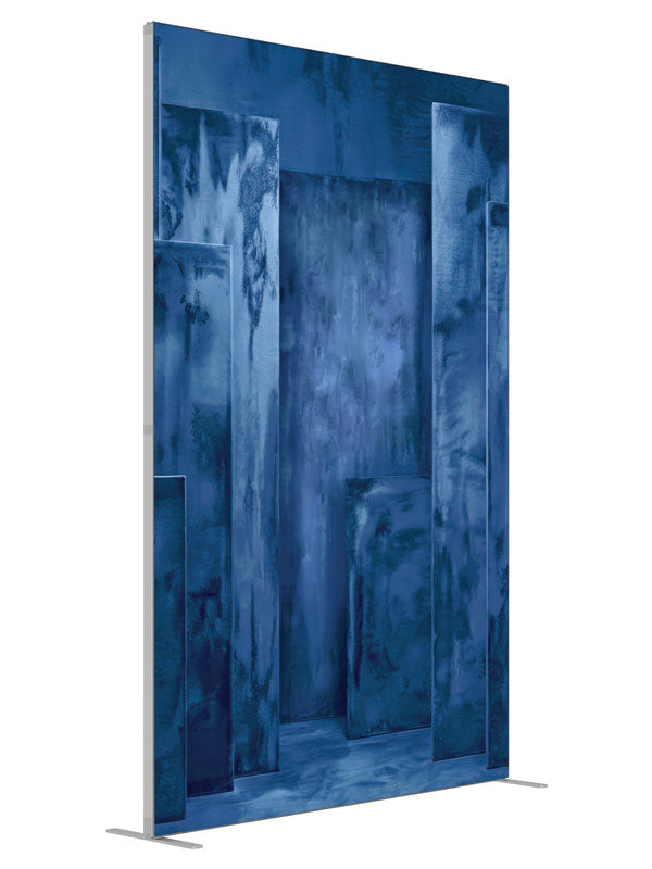Textured Blue Multi Panel shown at an angled view, photography backdrop panel for Denny StudioEdge silicone edge frame, 5 ft