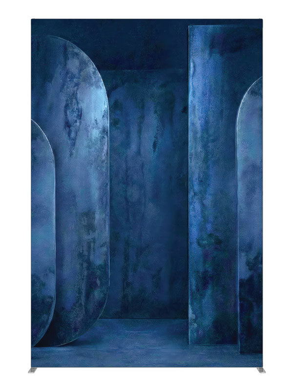 Textured Blue Oval Panel, photography backdrop panel for Denny StudioEdge silicone edge frame, 5 ft
