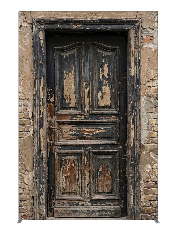 Textured Brick Wall Wooden Door, photography backdrop panel for Denny StudioEdge silicone edge frame, 5 ft
