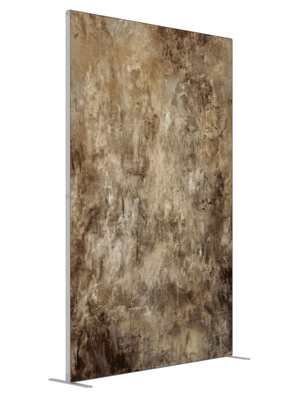 Textured Earth Tone Abstract shown at an angled view, photography backdrop panel for Denny StudioEdge silicone edge frame, 5 ft