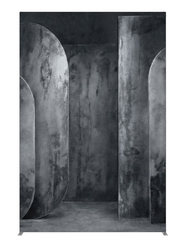 Textured Gray Oval Panel, photography backdrop panel for Denny StudioEdge silicone edge frame, 5 ft
