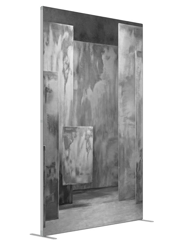 Textured Gray Rectangular Panel shown at an angled view, photography backdrop panel for Denny StudioEdge silicone edge frame, 5 ft