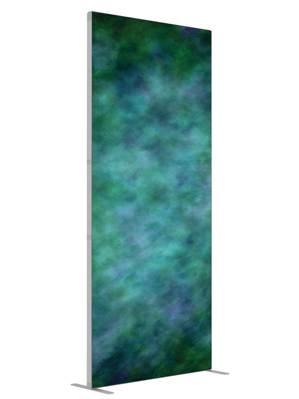 Transcendental Turquoise shown at an angled view, photography backdrop panel for Denny StudioEdge silicone edge frame, 3 ft
