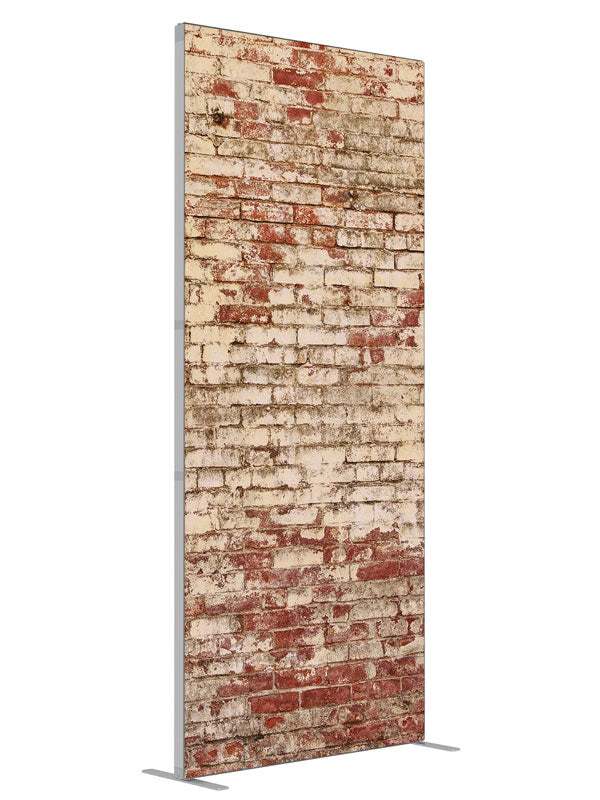 Tribeca Red Brick shown at an angled view, photography backdrop panel for Denny StudioEdge silicone edge frame, 3 ft
