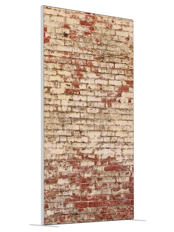 Tribeca Red Brick shown at an angled view, photography backdrop panel for Denny StudioEdge silicone edge frame, 4 ft
